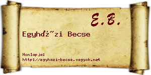 Egyházi Becse névjegykártya